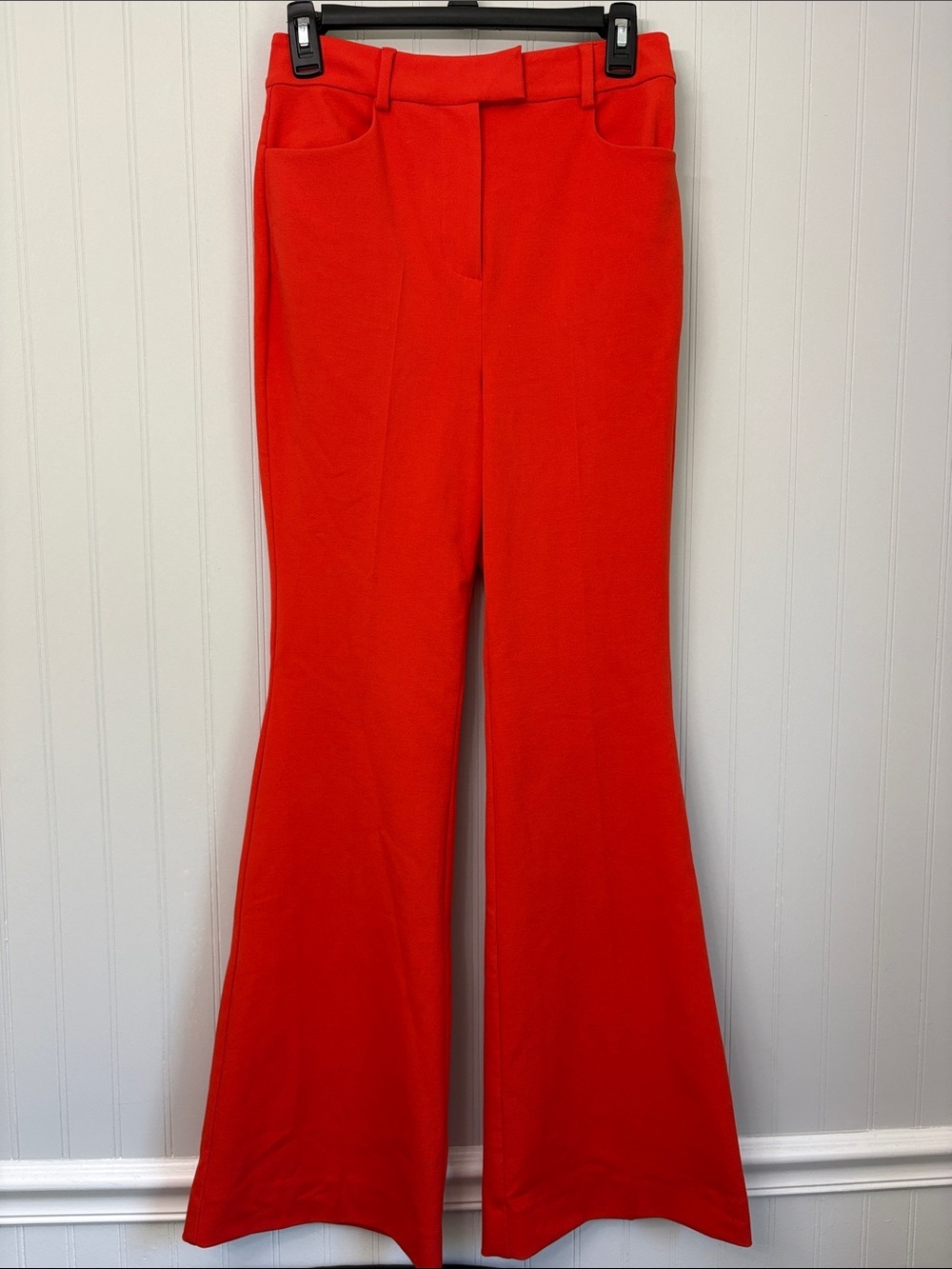 Boden High Waisted Flare Leg Trouser Pant Red Orange Women Size 4 Petite